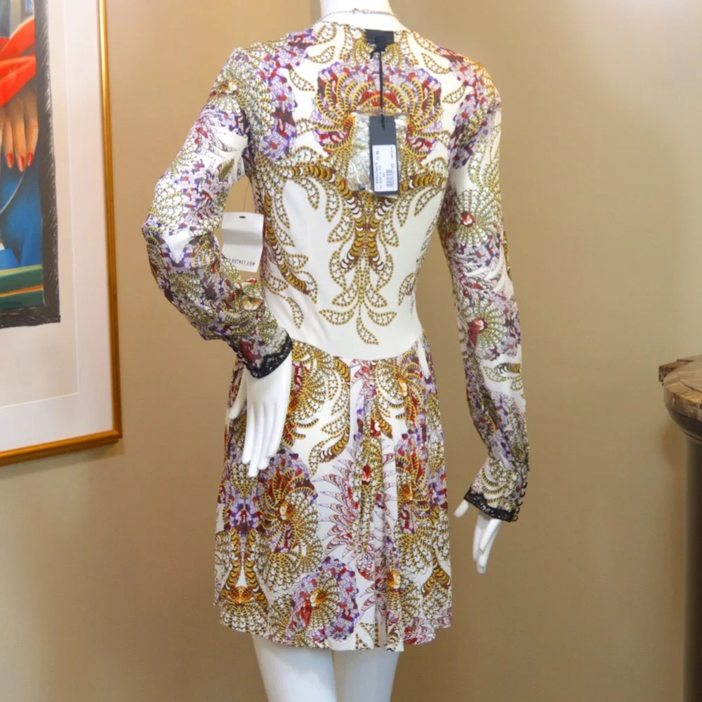 🆕🏷️Just Cavalli Multicoloured Baroque Print Fit & Flare Dress – - Picture 16 of 16
